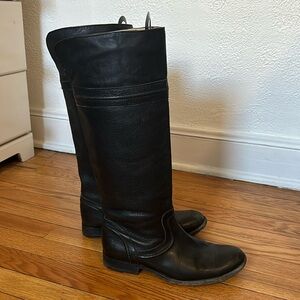 Frye Over the Knee Black Leather Boots